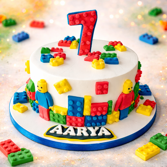 LEGO Theme 7th Birthday Cake