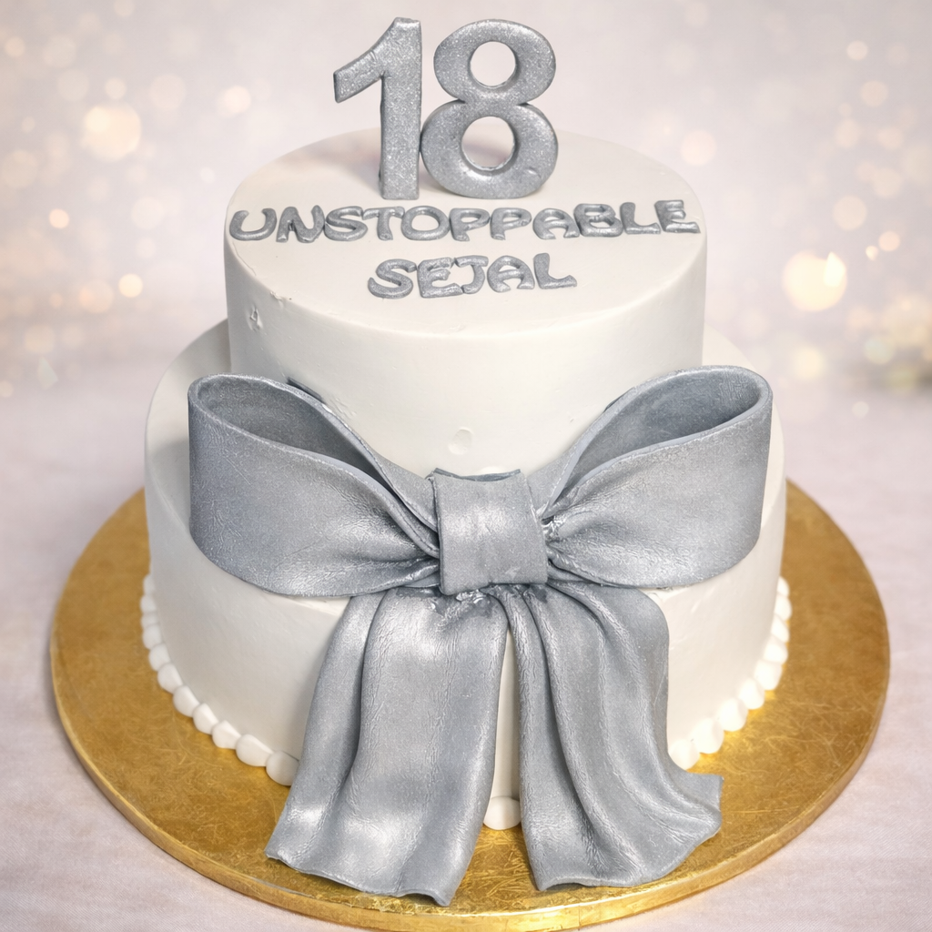 Unstoppable at 18 Bow cake