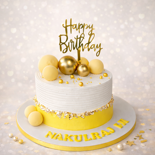 Golden Glow Celebration Cake