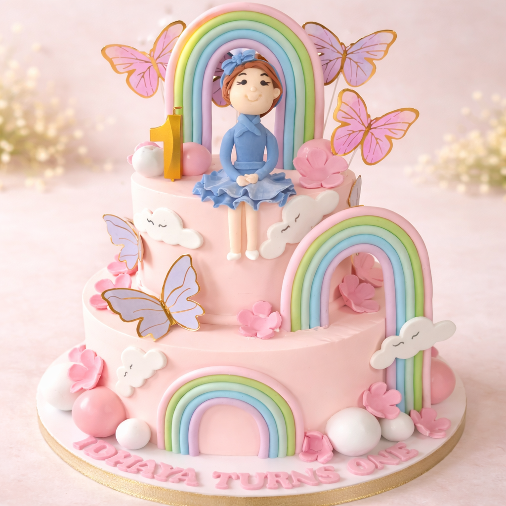 Rainbow Butterfly Dream Cake