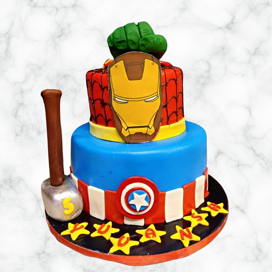Avengers Double Tier Cake
