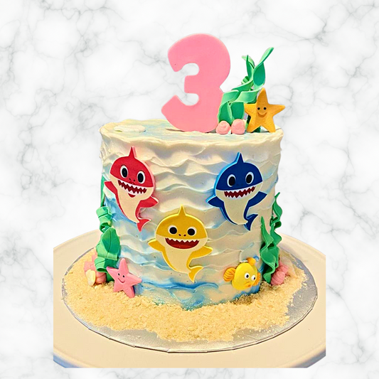 Baby Shark Birthday Bash Cake