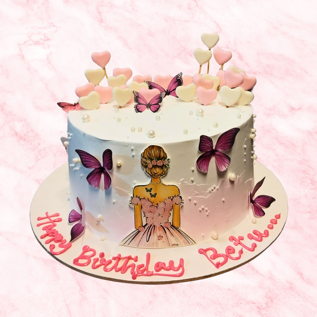 Butterflies & Bride Cake
