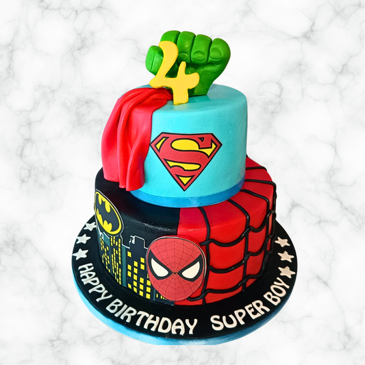 Superhero Showdown Cake