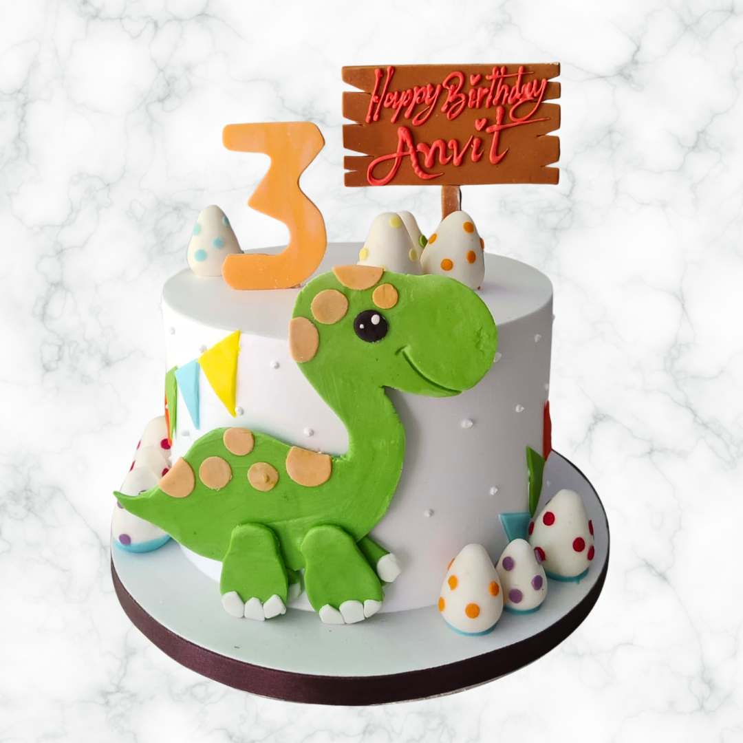 A Dino Egg-citement Cake