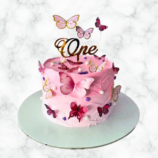 Pink Paradise Butterfly Cake