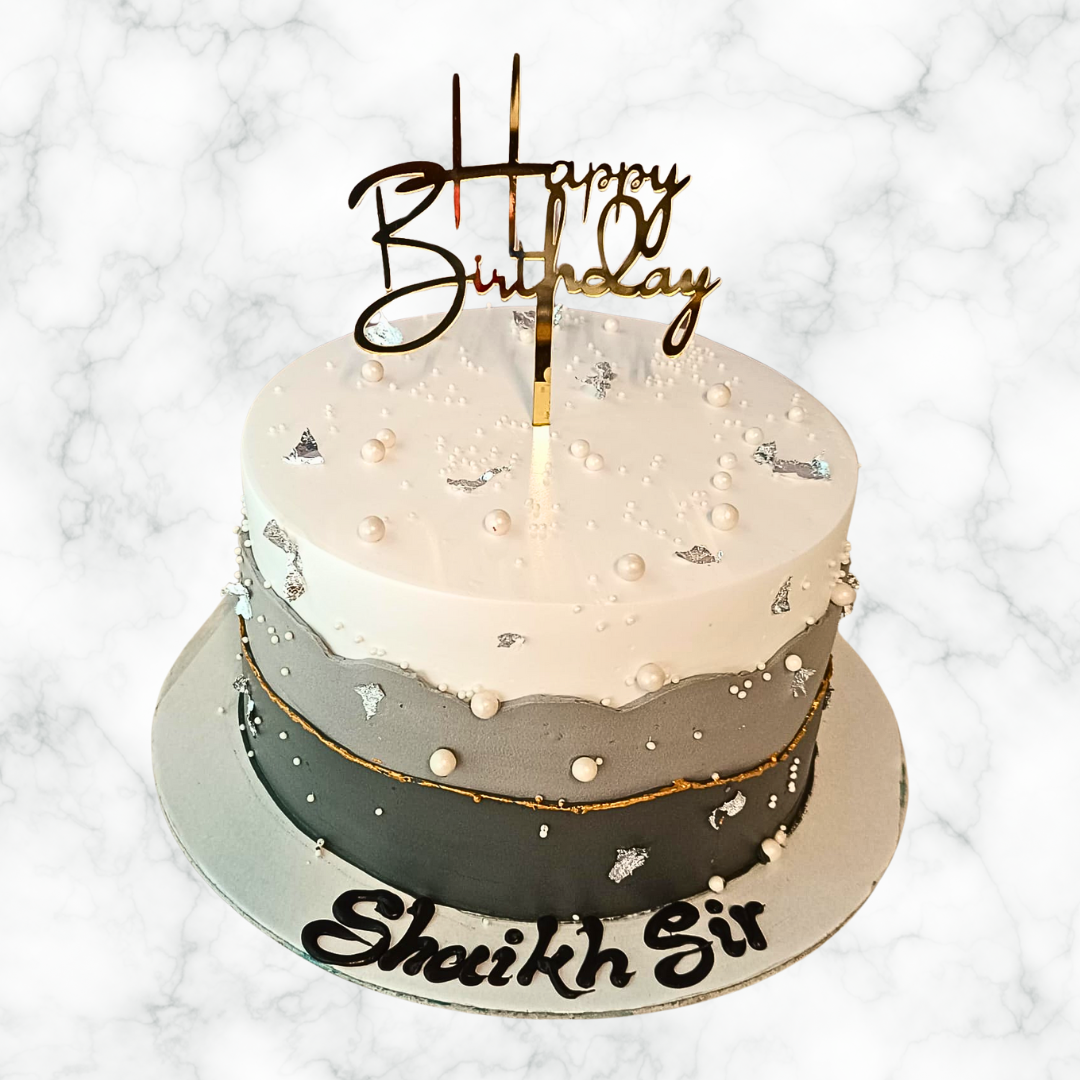 A Modern Birthday Delight Cake