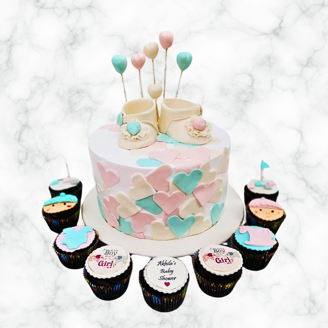 Baby Shower Cake & Cupcake Combo