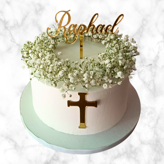 Graceful Floral Communion Cake