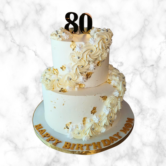 Elegant Milestone Celebration Cake