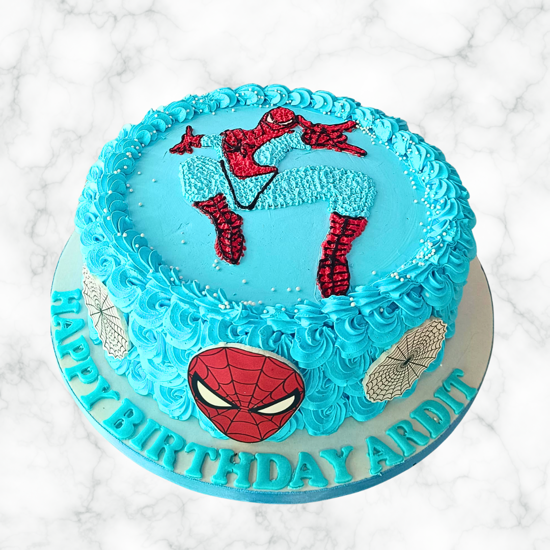 Spidey-Sensational Blue Cake