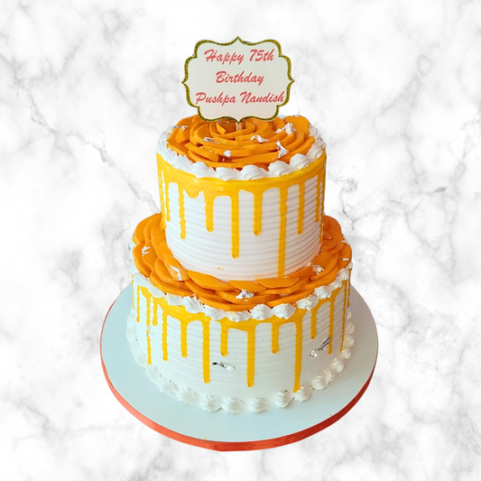 Tropical Mango Drip Delight Cake
