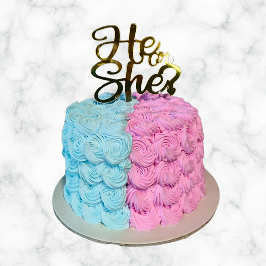 He or She Rosette cake