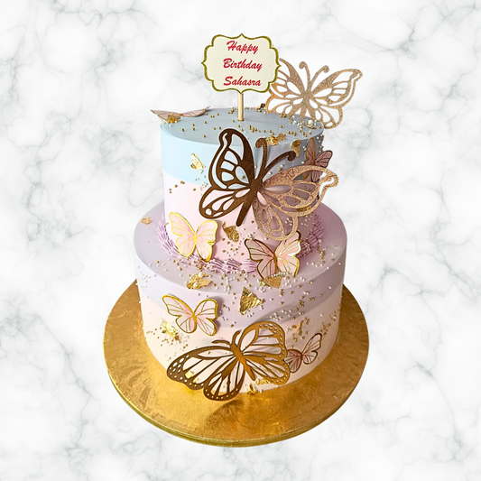 Two-Tier Butterfly Cake