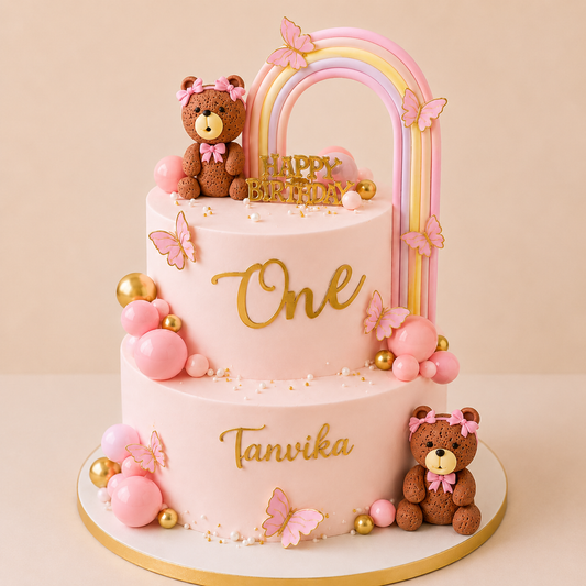 Princess Teddy Balloon Cake