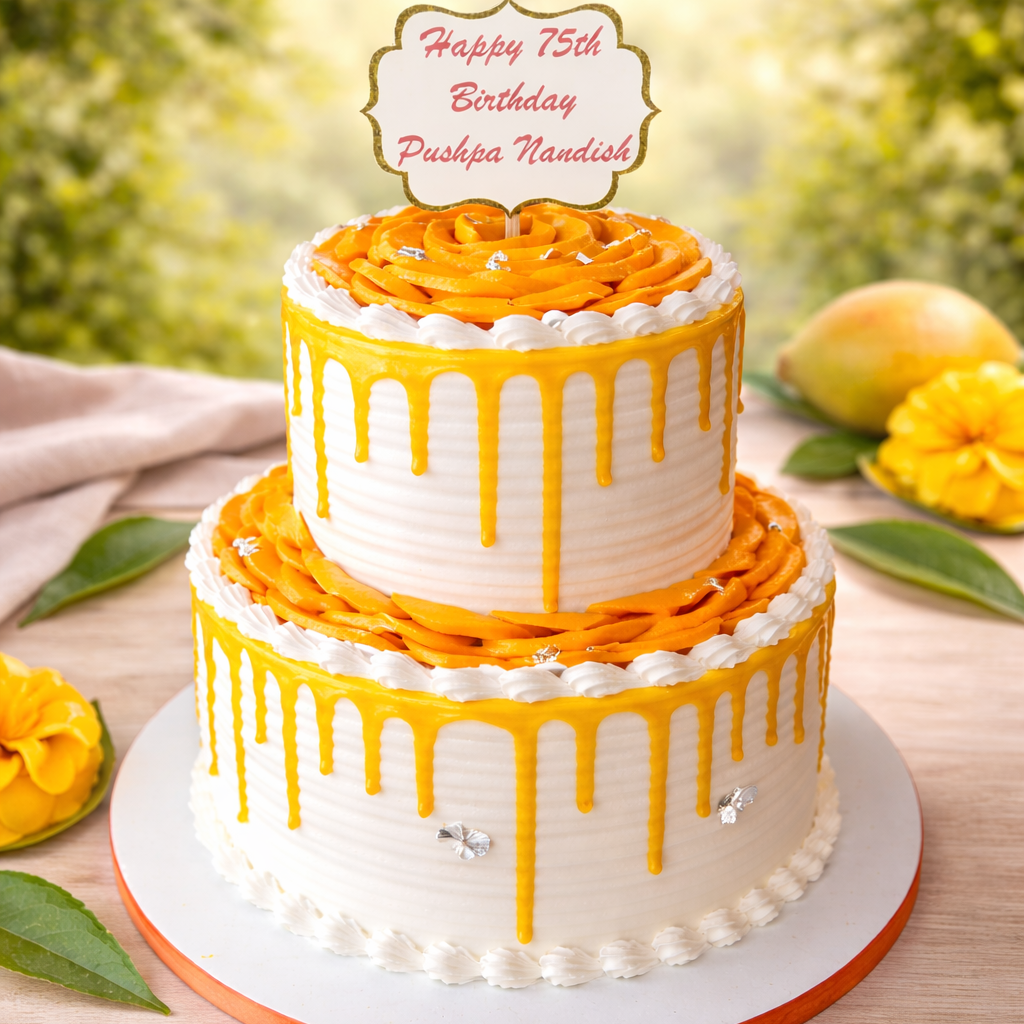 Tropical Mango Drip Delight Cake