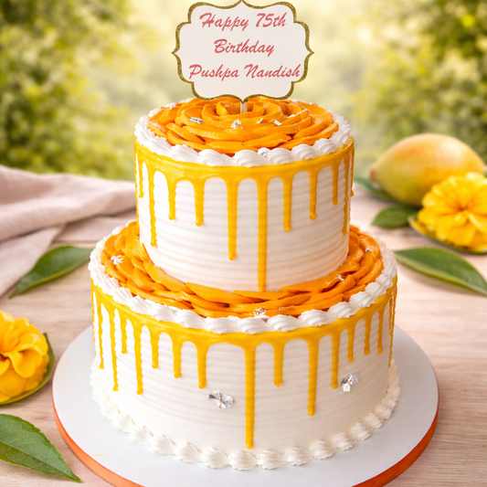 Tropical Mango Drip Delight Cake