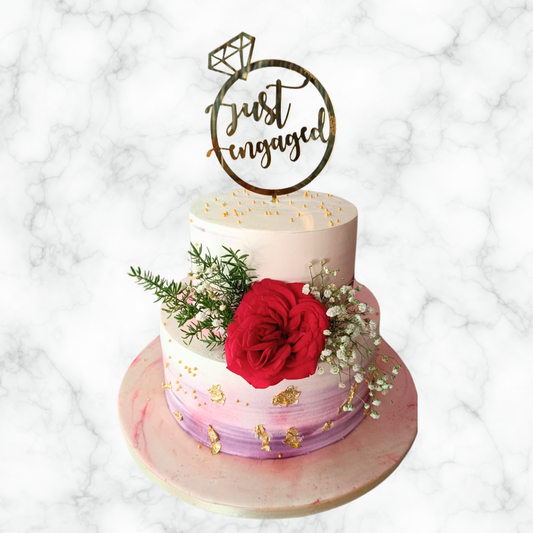 Rose & Amethyst Engagement Cake