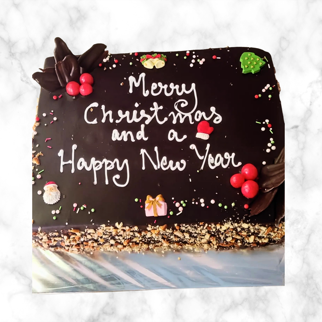 Merry Christmas & Happy New Year Cake