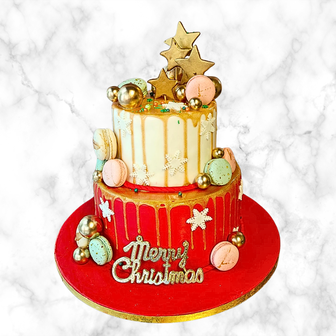 Golden Christmas Bliss Cake