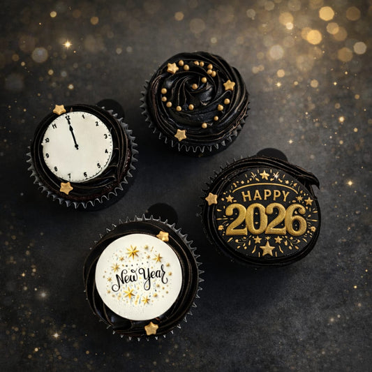 New Year Chocolate Cupcakes