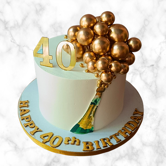 Golden Milestone Celebration Cake