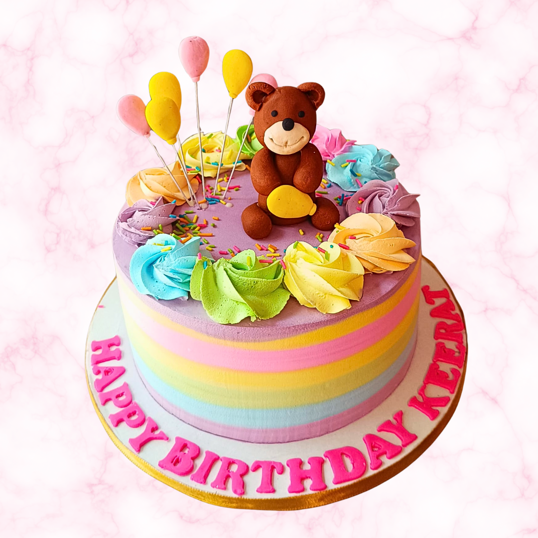 Rainbow Teddy Delight Cake