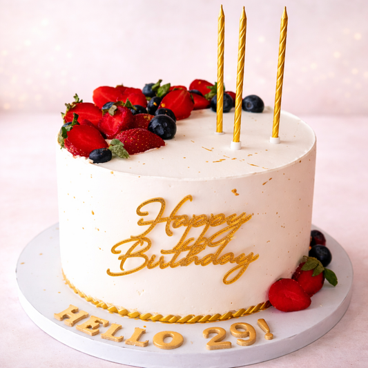 Elegant Berry Birthday Cake