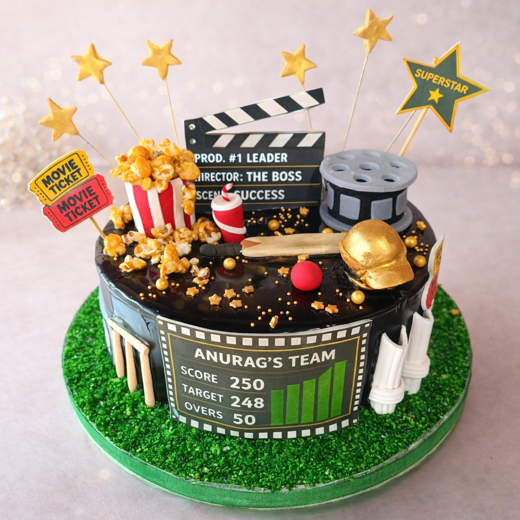 Superstar Movie & Cricket Theme Cake
