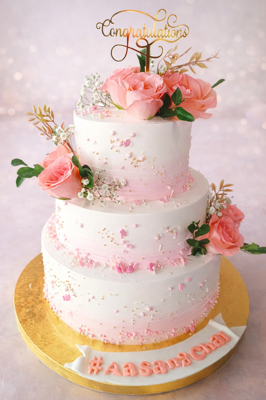 Blush Bloom Celebration Cake