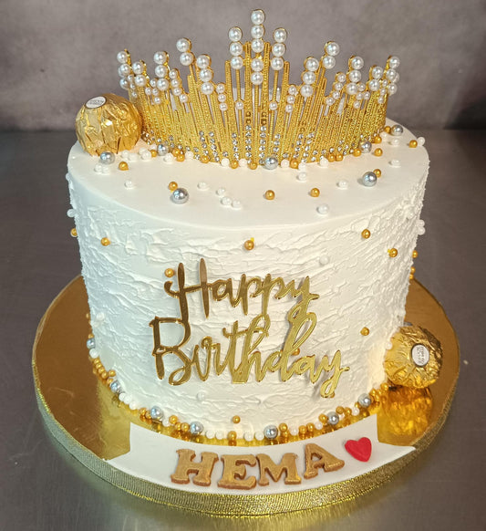 Golden Crown Birthday Cake