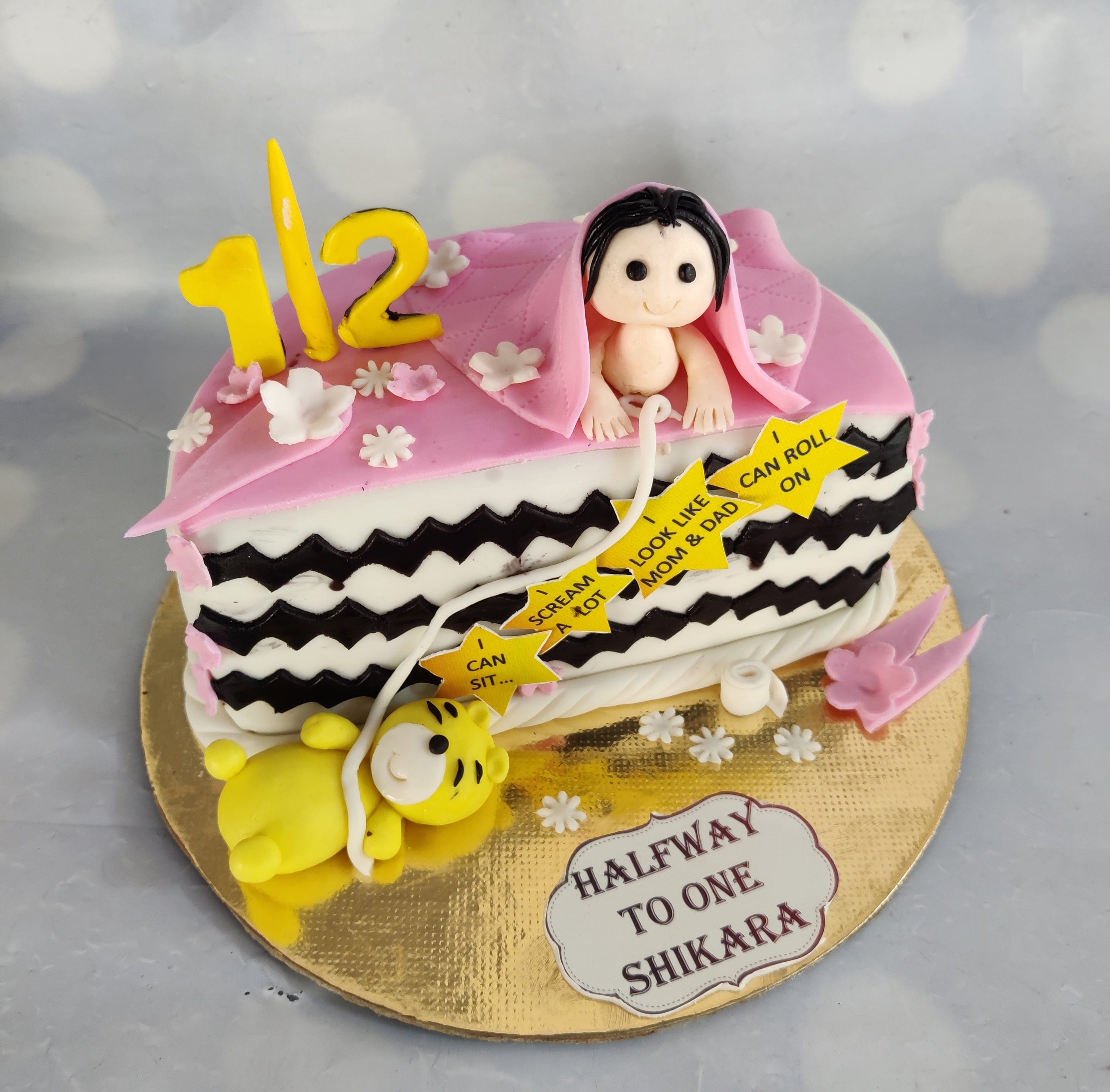 Half Birthday Baby Girl Cake B In Gurgaon