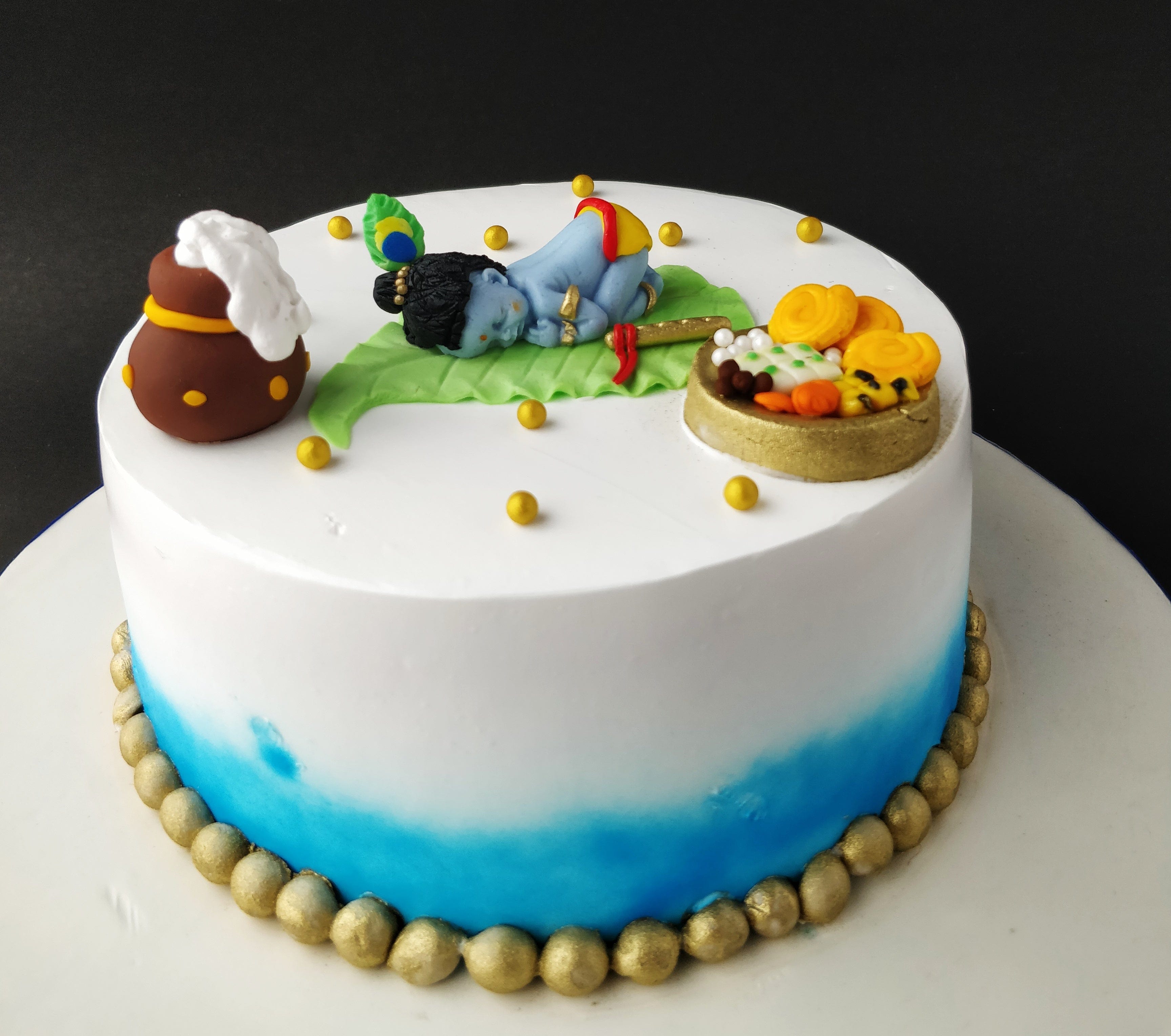 Krishna Janmashtami Special 2 tier Chocolate Cake | Matka Cake Decoration |  Birthday Cake Recipe - YouTube