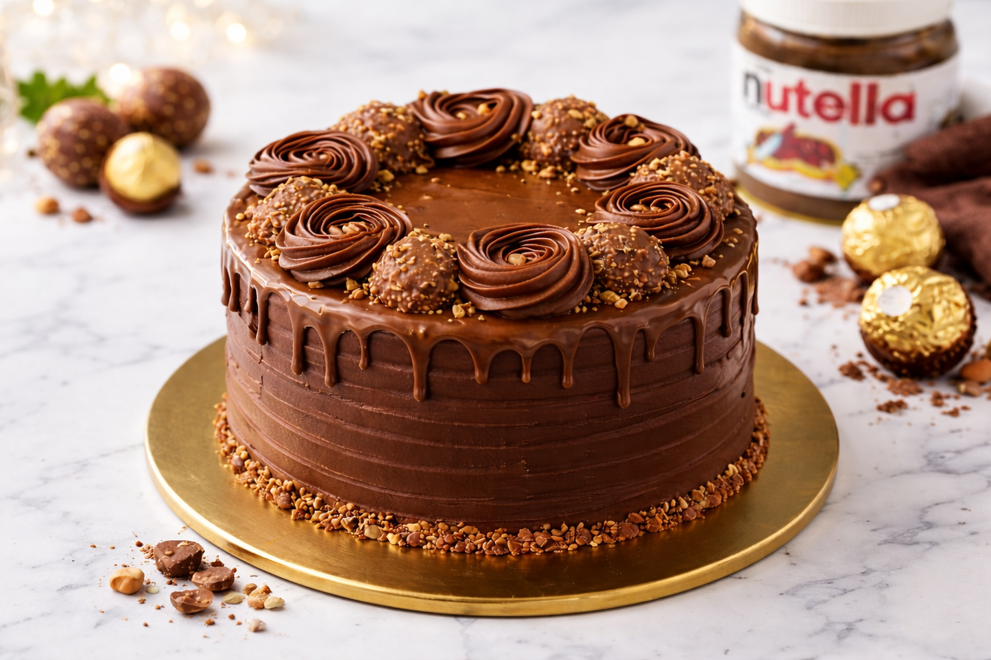 Ferrero Rocher Nutella Cake